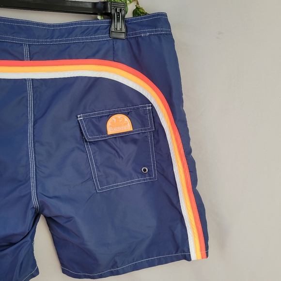 Sundek Men's Nylon Mesh Swim Trunks Blue 36 - Picture 4 of 12